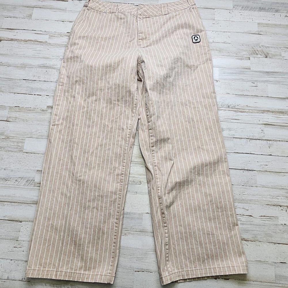 Forever 21 Cream Striped Wide Leg Pants